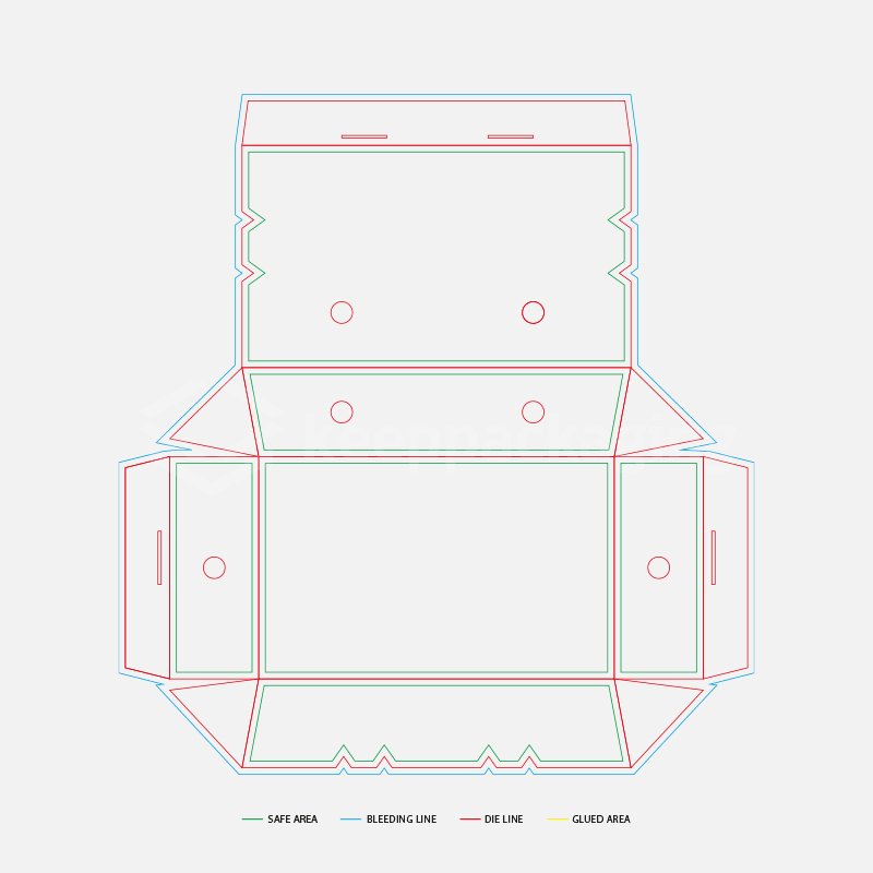 Custom Food Takeout Box Dieline